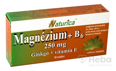 Naturica Magnézium 250 mg + B6 + Ginko + Vitamín E  30 tabliet