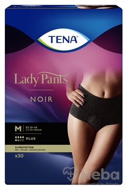 TENA Lady Pants Plus Noir M  čierne dámske naťahovacie inkontinenčné nohavičky 1x30 ks