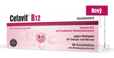 Cefavit B12  60 žuvacích tabliet s malinovou príchuťou