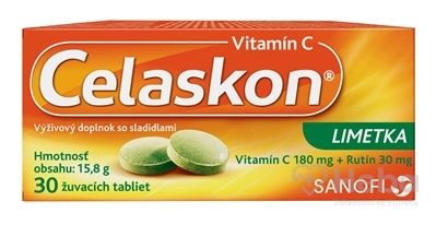 Celaskon Vitamín C  30 žuvacích tabliet limetka