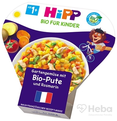 HiPP BIO Zelenina zo záhradky s BIO morčacím mäsom a rozmarínom od uk. 1. roka, 250 g