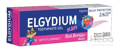 Elgydium Kids  gélová zubná pasta s fluorinolom pre deti (2-6 rokov) s príchuťou lesného ovocia 1x50 ml