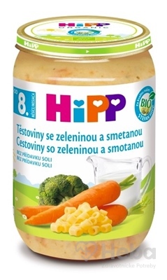 HiPP BIO Cestoviny so zeleninou a smotanou od 8. mesiaca, 220 g