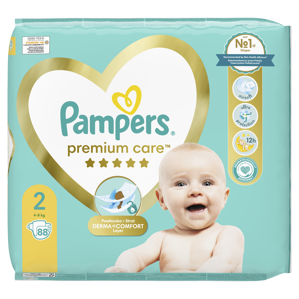 PAMPERS Plienky jednorázové Premium Care veľ. 2 (88 ks) 4-8 kg