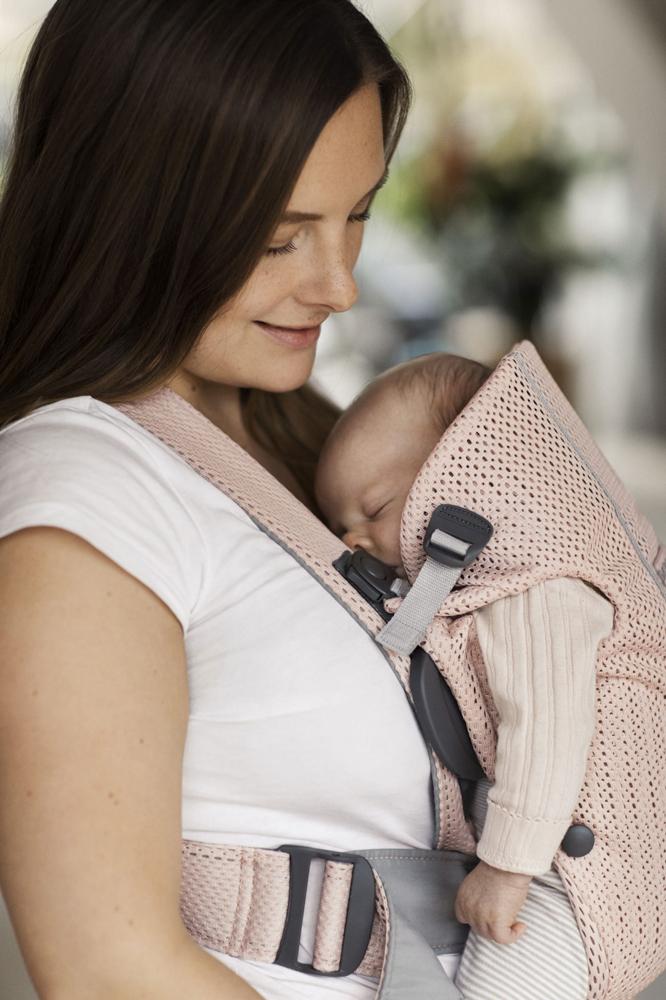 BABYBJÖRN Nosič Mini, Pearly Pink 3D Mesh