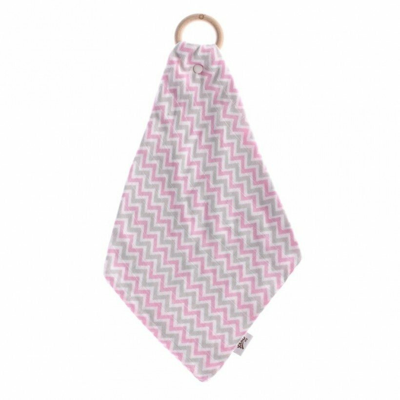 XKKO Hryzátko BMB s plienkou - Chevron Baby Pink
