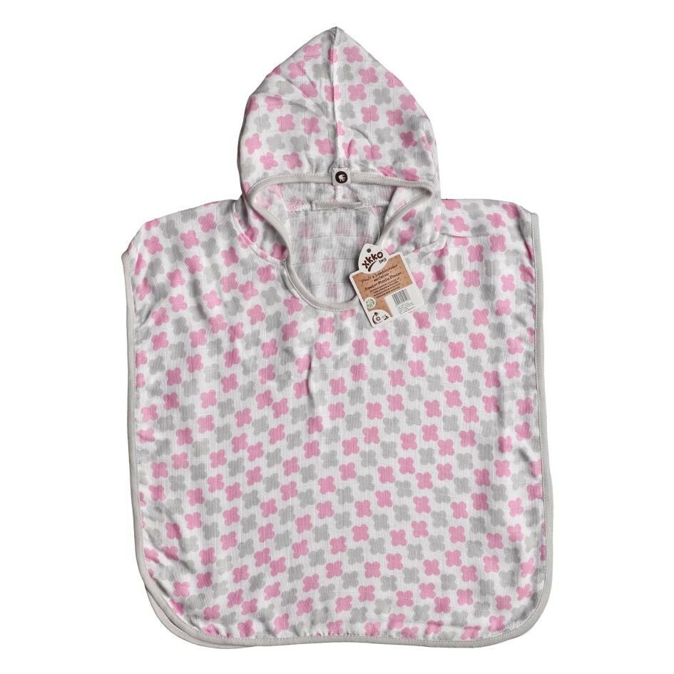XKKO BMB Scandinavian Cross Bambusové pončo, baby pink, veľ. 1