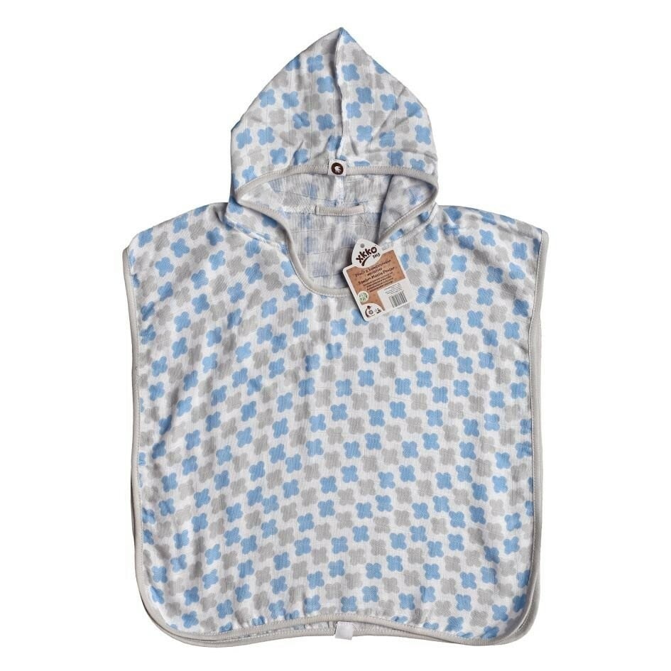 XKKO BMB Scandinavian Cross Bambusové pončo, baby blue, veľ. 1