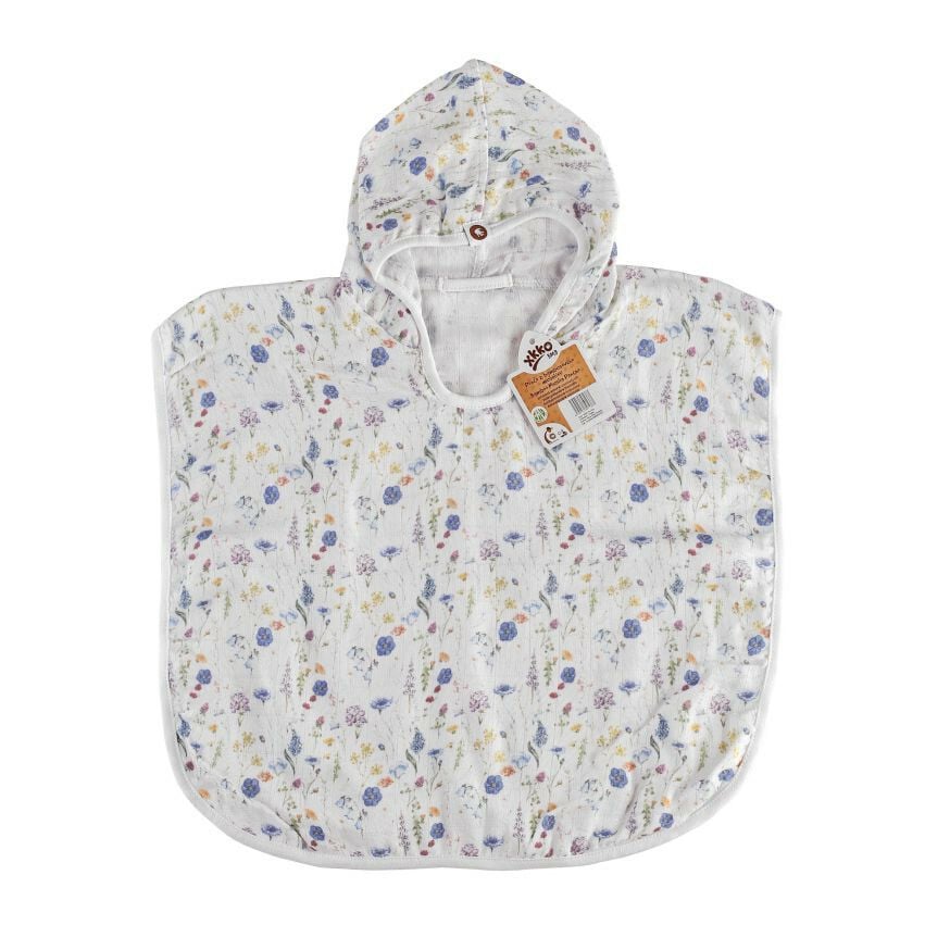 XKKO BMB Digi - Blue Wildflowers, Bambusové pončo, veľkosť 1