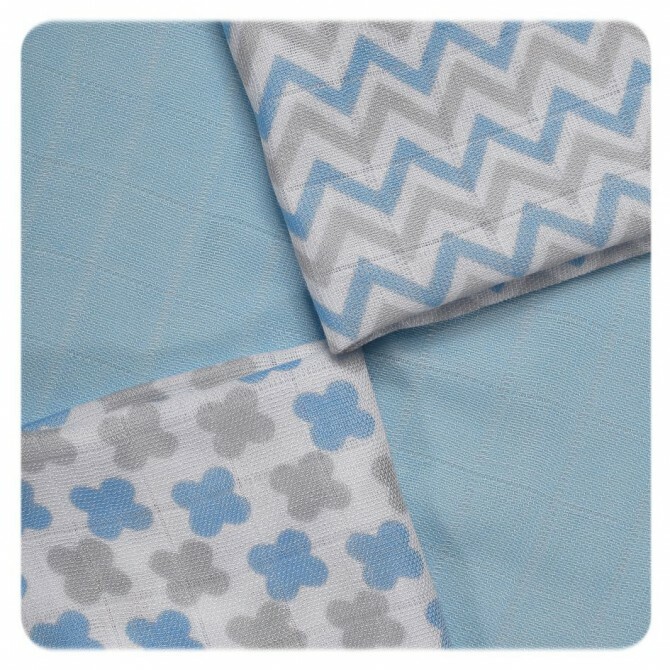 XKKO Bambusové obrúsky 30x30  Scandinavian Baby Blue MIX (9ks)