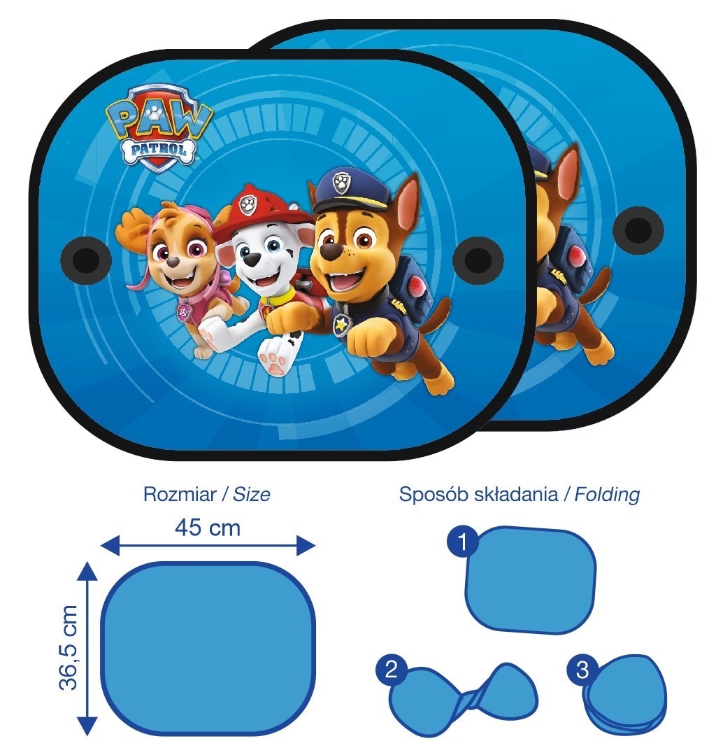 Nickelodeon Paw Patrol Slnečná clona do auta, ružová, 2ks, 3r+