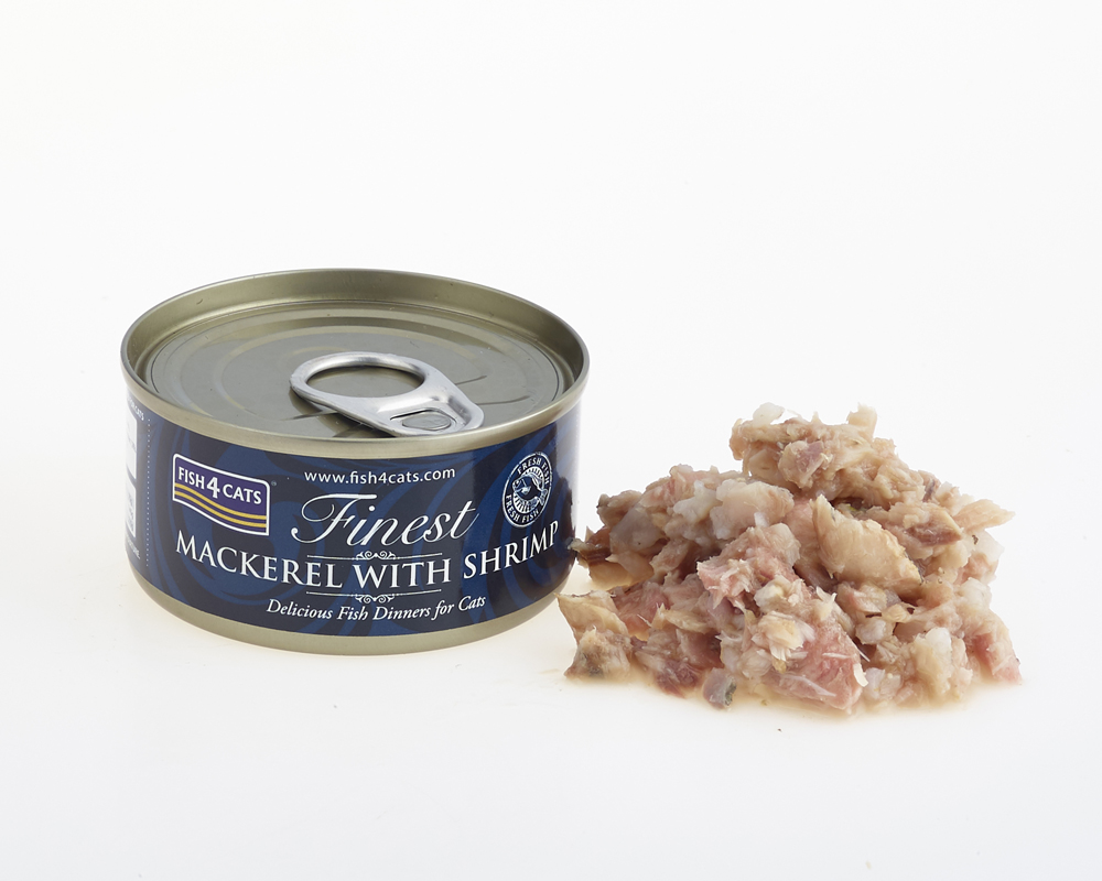 FISH4CATS Konzerva pre mačky Finest makrela s krevetami 70g