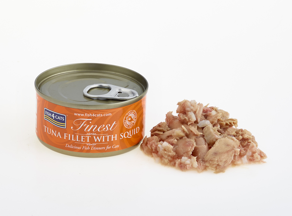 FISH4CATS Konzerva pre mačky Finest tuniak s kalmárom 70g