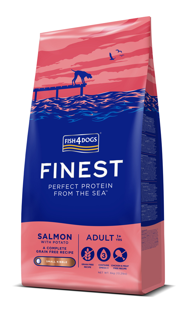 FISH4DOGS Granule malé pre dospelých psov Finest losos so zemiakmi 6kg, 1+