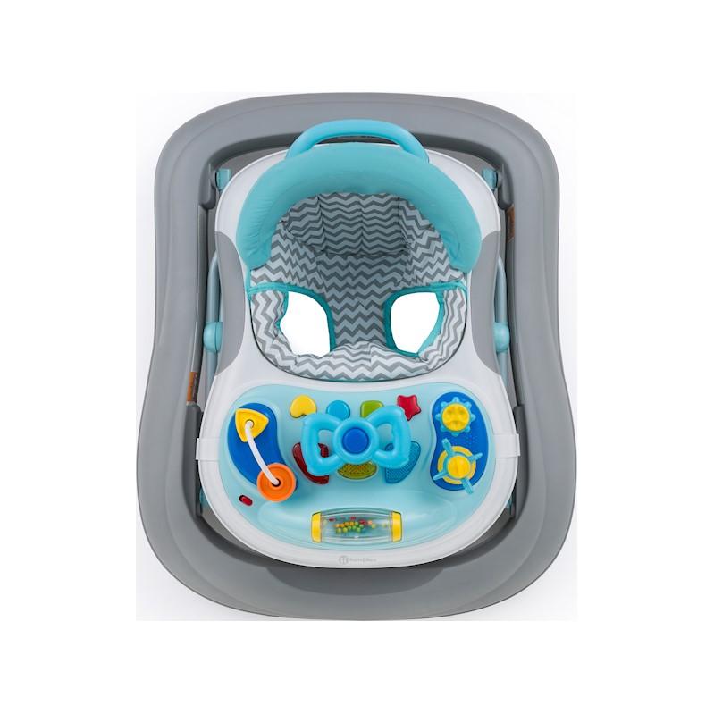 PETITE&MARS Chodítko so zvukom Monty Chevron Blue