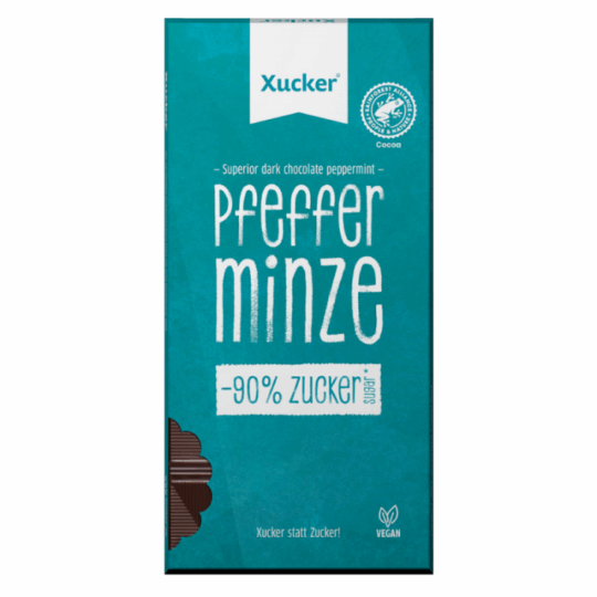 Vegánska tmavá čokoláda s pepermintom - Xucker