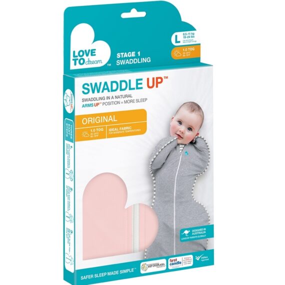 Love To Dream Swaddle UP - Zavinovačka, veľkosť XS, dusty pink, 1  FÁZA, 0-1m, 2,2-3,8kg