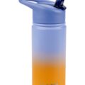 SKIP HOP Fľaša so slamkou nerezová Wander - ombré blue, 450ml