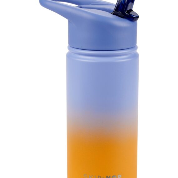 SKIP HOP Fľaša so slamkou nerezová Wander - ombré blue, 450ml