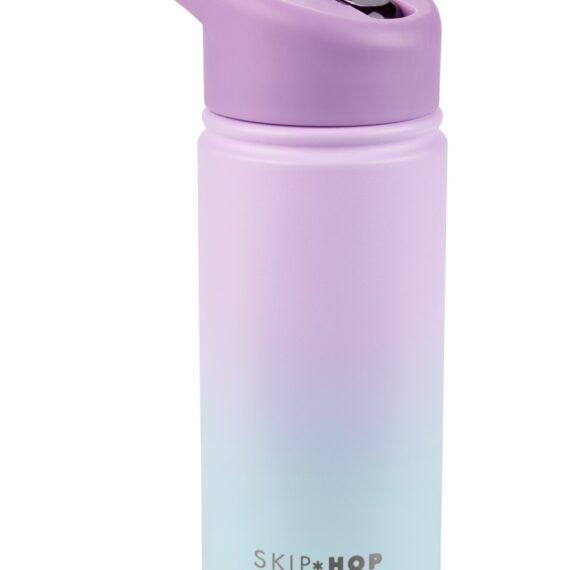 SKIP HOP Fľaša so slamkou nerezová Wander - ombré purple, 450ml