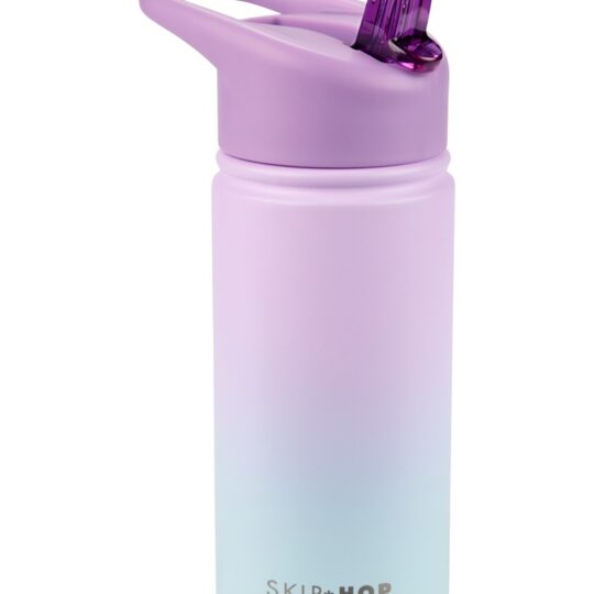 SKIP HOP Fľaša so slamkou nerezová Wander - ombré purple, 450ml