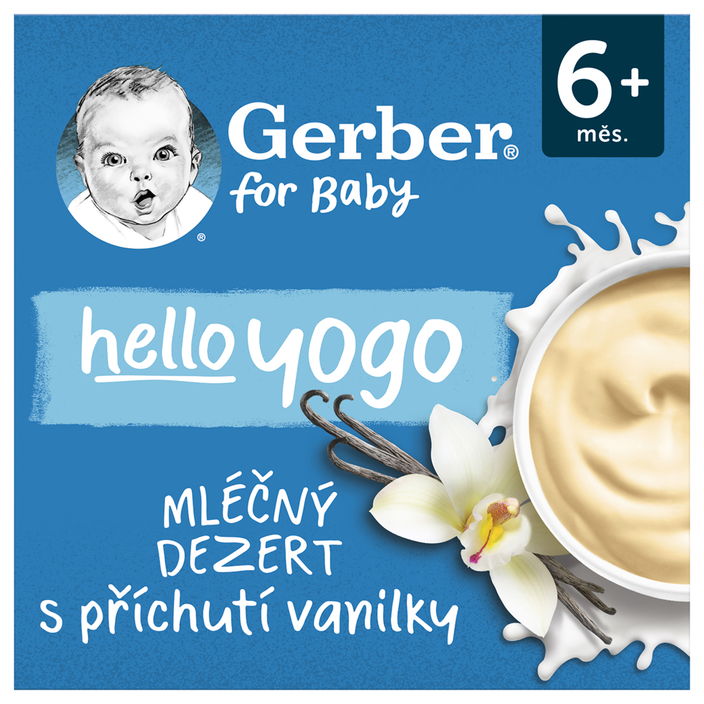 GERBER Dezert mliečny s príchuťou vanilky Hello yogo 4x100 g