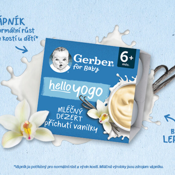 GERBER Dezert mliečny s príchuťou vanilky Hello yogo 4x100 g