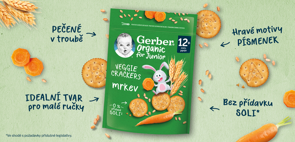 GERBER Krekry s mrkvou Organic 100 g