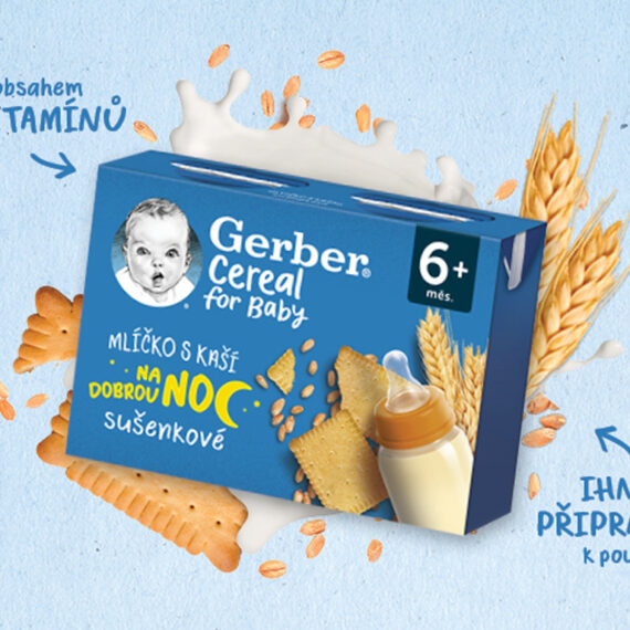 GERBER Mliečko s kašou sušienkové Cereal 2x200 ml