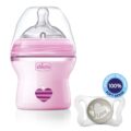 CHICCO Fľaša dojčenská Natural Feeling 150 ml, dievča 0m + vzorka Cumlík Physio Micro 0-2m