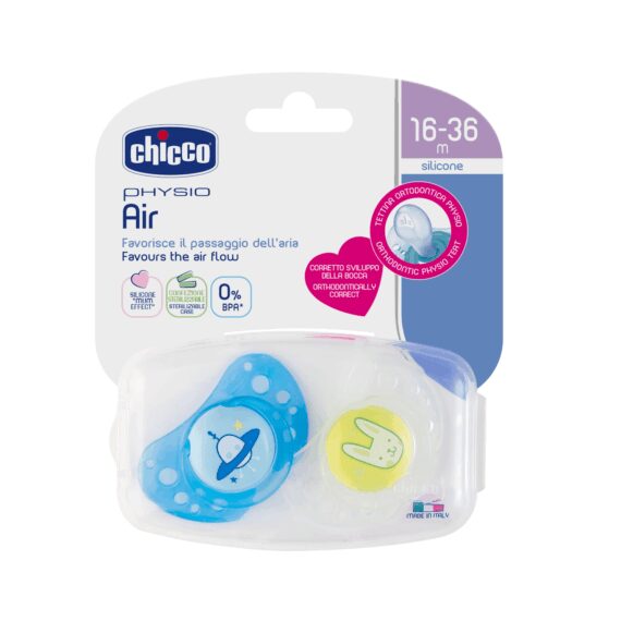 Chicco Physio Air Upokojujúci cumlík, modrý, 16m+