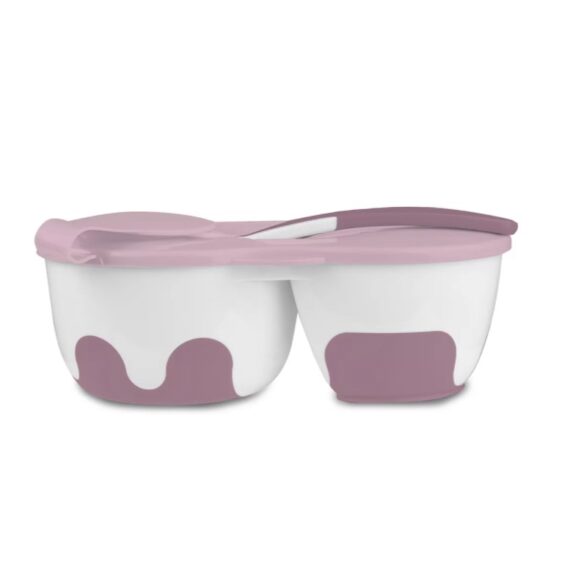 BABYONO Miska 2v1 uzatvárateľná, s lyžičkou 200+150 ml fialová 6m+