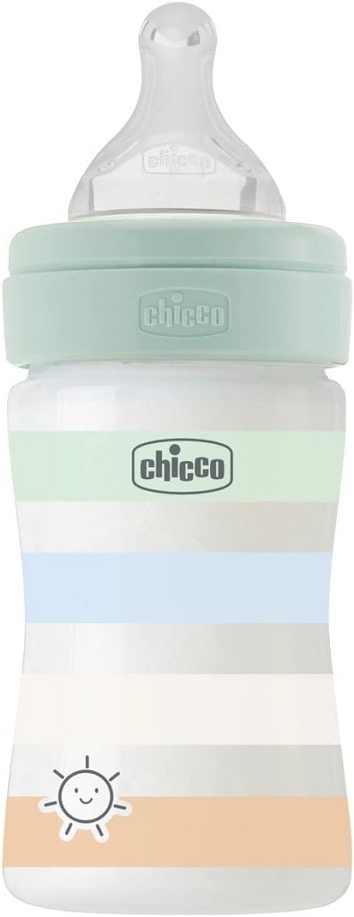 CHICCO Fľaša dojčenská Well-being silikón 150 ml chlapec