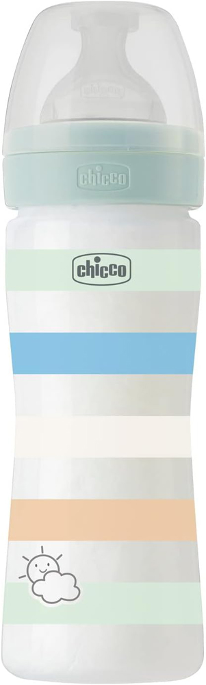CHICCO Fľaša dojčenská Well-being silikón 250 ml chlapec