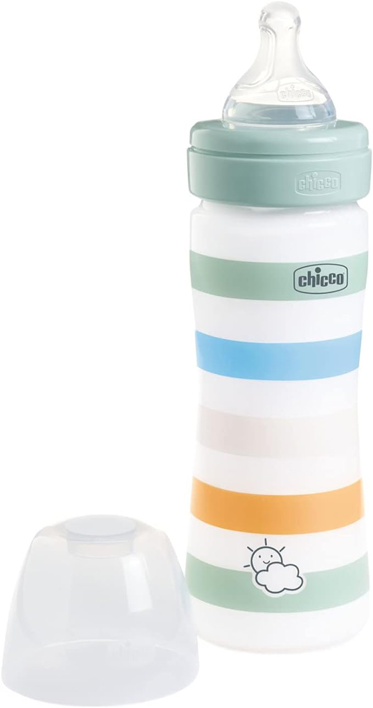 CHICCO Fľaša dojčenská Well-being silikón 250 ml chlapec