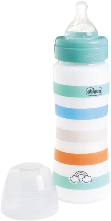 CHICCO Fľaša dojčenská Well-being silikón 330 ml chlapec