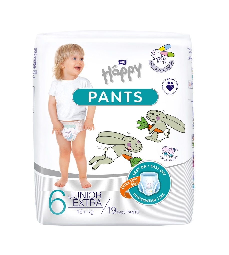 BELLA HAPPY Nohavičky plienkové jednorazové Junior extra 19 ks (16+ kg)