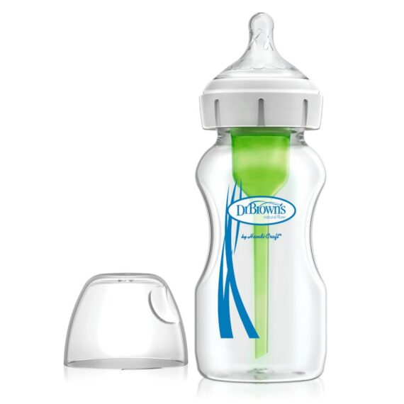 DR.BROWN’S Fľaša dojčenská sklo 270ml+Cumlíky na fľašu level-2 2ks+Vrecká na sterilizáciu fliaš 5ks