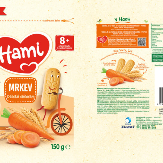 HAMI Sušienky detské mrkva 150g, od uk. 8. mesiaca