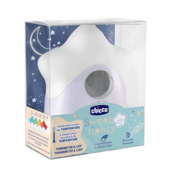CHICCO Lampička nočné svetlo s teplomerom do izby