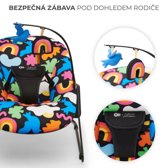KINDERKRAFT Hojdacie lehátko Calmee Happy Shapes 0m+, do 9kg