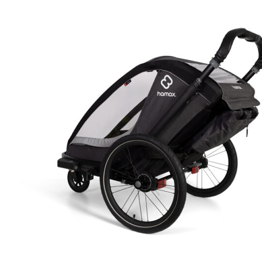 HAMAX Vozík za bicykel vr. ramená + kočíkovú set Cocoon One Grey/black