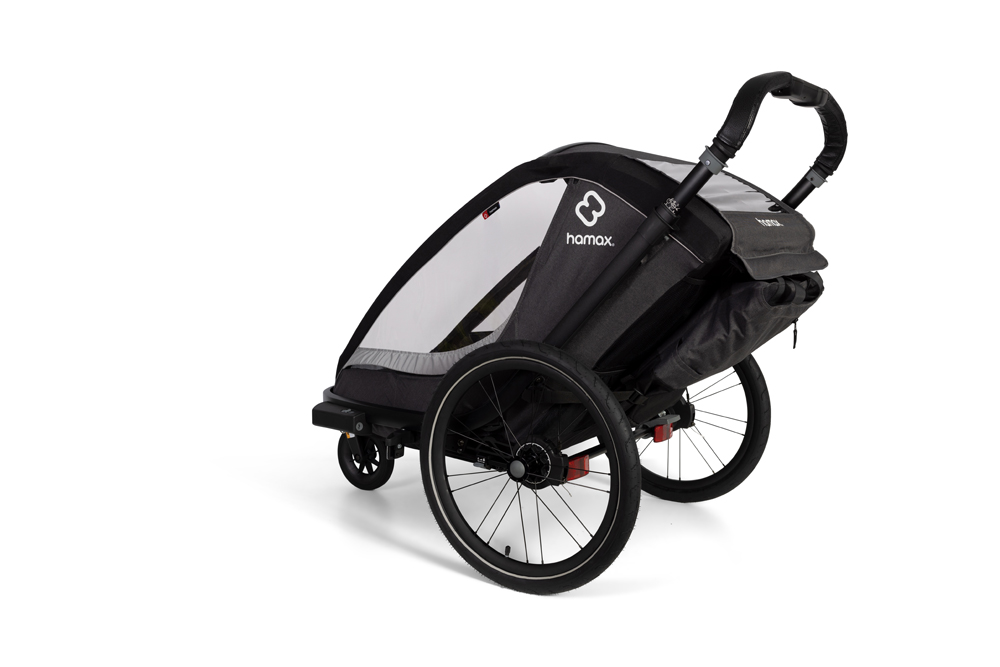 HAMAX Vozík za bicykel vr. ramená + kočíkovú set Cocoon One Grey/black