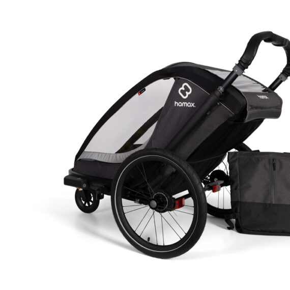 HAMAX Vozík za bicykel vr. ramená + kočíkovú set Cocoon One Grey/black