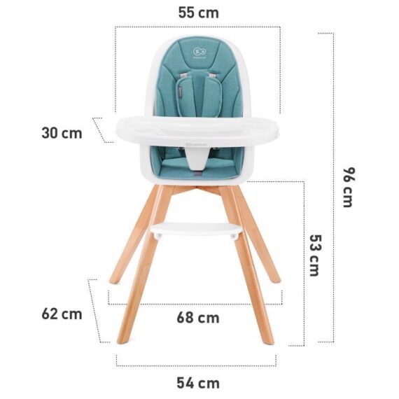 KINDERKRAFT SELECT Stolička jedálenská 2v1 Tixi Grey, Premium