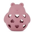 PETITE&MARS Hračka silikónová s hrkálkou Bear Basil Dusty Rose 0m+