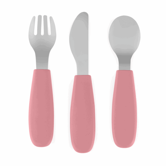 PETITE&MARS Sada príborov s nerezovej ocele Take&Match Dusty Rose 12m+