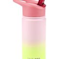SKIP HOP Fľaša so slamkou nerezová Wander - ombré pink, 450ml