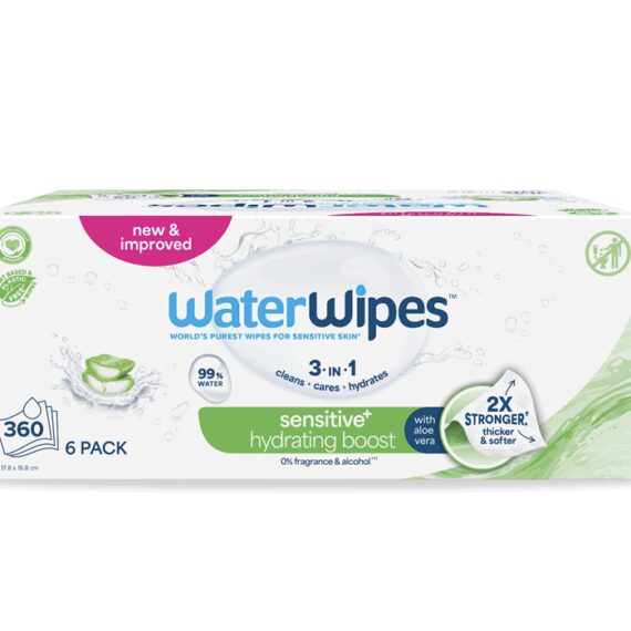 6x WATERWIPES Obrúsky vlhčené Hydrating clean bez obsahu plastov 60 ks ( 360 ks )