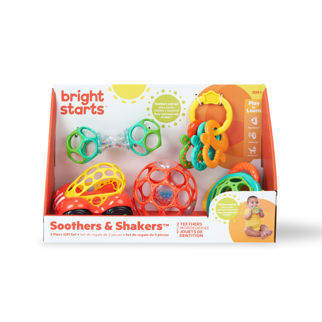 BRIGHT STARTS Hračka Oball set Soothers & Shakers™ 5ks 0m+